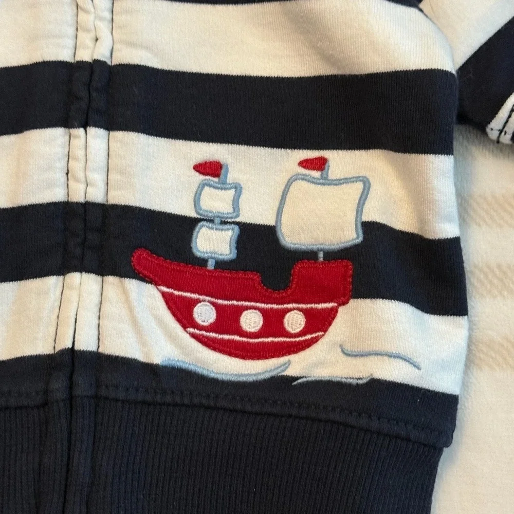Gymboree Baby Boy 3pc Nautical Sailor Set Overalls Bodysuit Hoodie 0-3M NWT